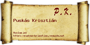 Puskás Krisztián névjegykártya